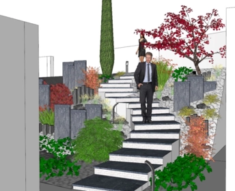 Plan d'un escalier d'entrée